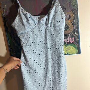 Light Blue Eyelet Dress